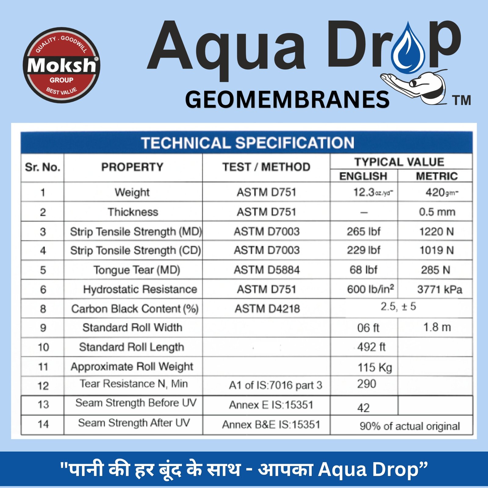 AQUA DROP - 300 Micron Pond Liner Fabric - Image 4