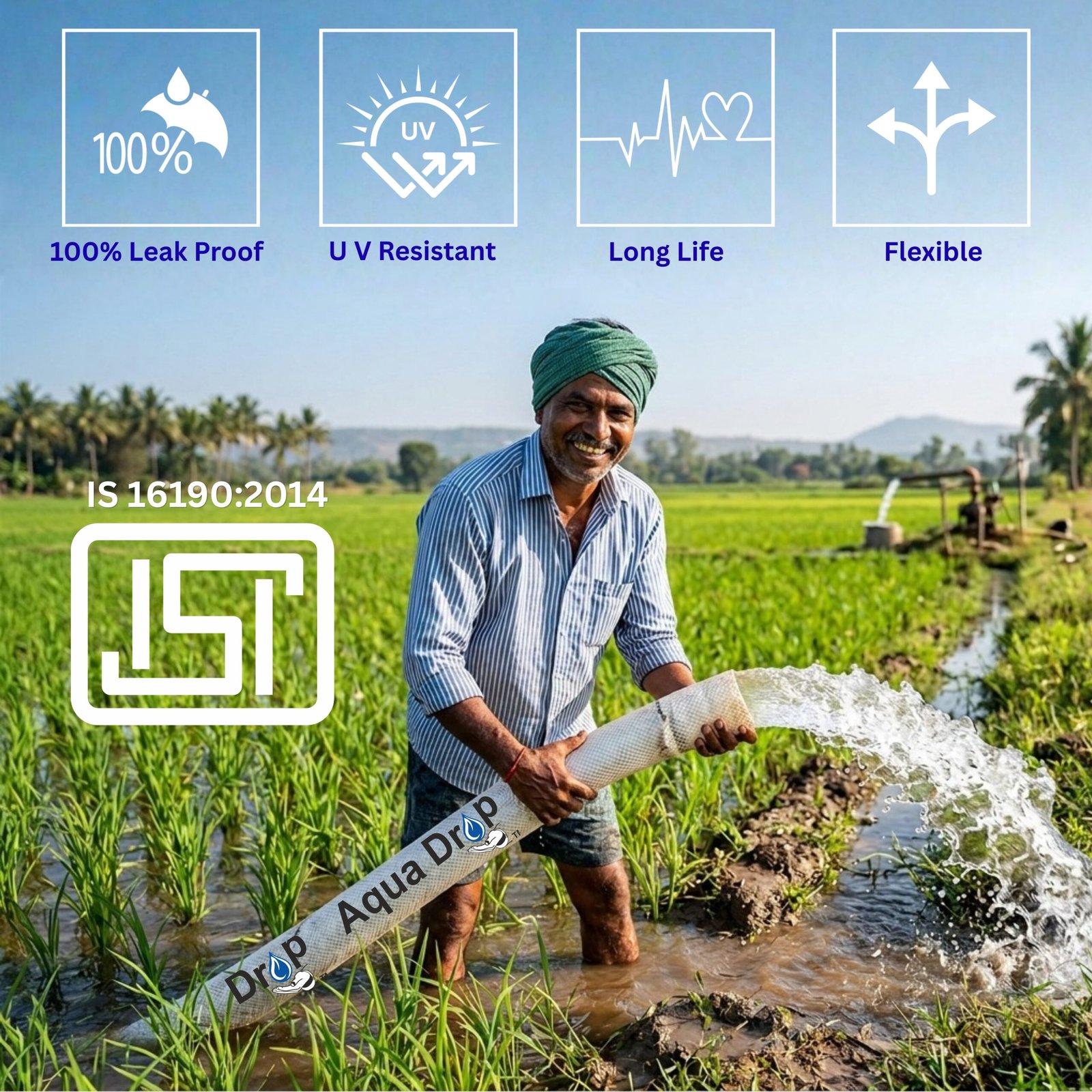 AQUA DROP - Lay Flat Tubes - 5 inch - Image 3